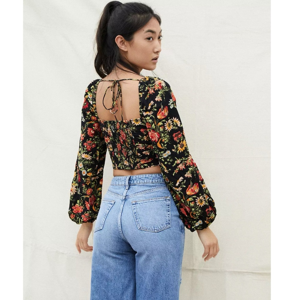 Urban Outfitters Bambi Ruched Front Boho Cottagecore Top - Picture 3 of 6